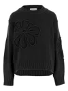 Bruno Manetti Flower-applique Sweater In Black