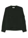 Bruno Manetti Flower-applique Crew-neck Sweater In Black