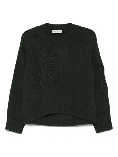 BRUNO MANETTI FLOWER-EMBELLISHED WOOL SWEATER