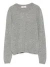 Bruno Manetti Grey Cashmere Wool Crew Neck Sweater In Gray