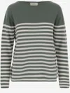 Bruno Manetti Cashmere Sweater With Striped Pattern In Green
