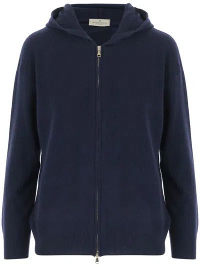 Bruno Manetti Hooded Cashmere Sweatshirt In Blue