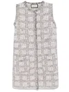 Bruno Manetti Textured Knit Grey Jacket With Fringed Edge