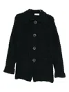 Bruno Manetti Textured Buttoned Cardigan In Black