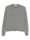 Bruno Manetti Double-pocket Wool Cardigan In Gray