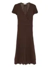 Bruno Manetti Knitted Midi Dress In Brown