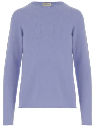 Bruno Manetti Lavender Cashmere Pullover With Crew Neck And Long Sleeves