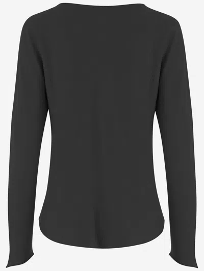 Bruno Manetti Linen And Cotton Blend Sweater In Black