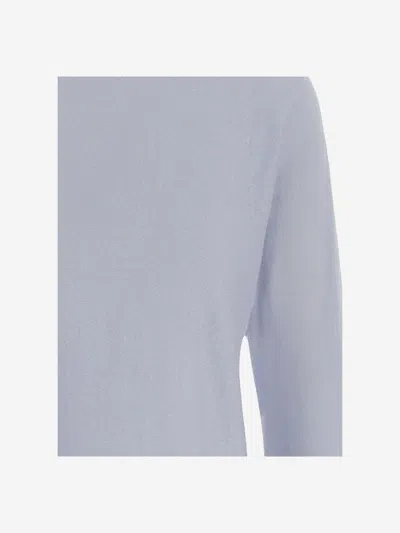 Bruno Manetti Linen And Cotton Blend Sweater In Blue