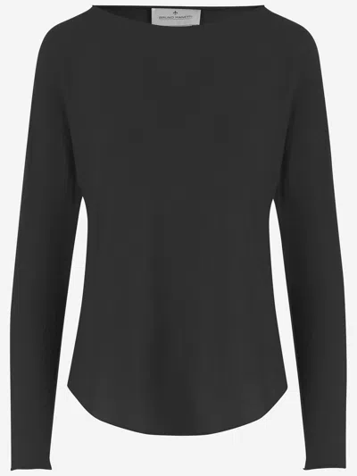 Bruno Manetti Linen And Cotton Sweater In Blue