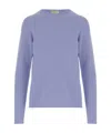 Bruno Manetti Purple Crew Neck Pullover In Blue