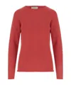 Bruno Manetti Red Cashmere Pullover With Crew Neck And Long Sleeves In Multi