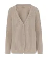 Bruno Manetti Long-sleeved Knitted Cardigan In Nude
