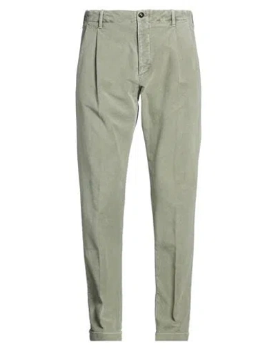 Bruno Manetti Man Pants Sage Green Size 32 Cotton, Elastane