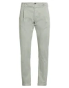 Bruno Manetti Man Pants Sage Green Size 38 Cotton, Elastane In Green