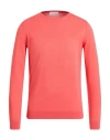 Bruno Manetti Man Sweater Coral Size L Cotton In Red