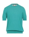 Bruno Manetti Man Sweater Emerald Green Size L Cotton In Blue