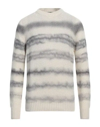 Bruno Manetti Man Sweater Grey Size L Wool, Cashmere In Blue
