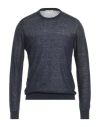Bruno Manetti Man Sweater Midnight Blue Size L Linen, Cotton