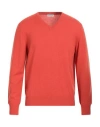 Bruno Manetti Man Sweater Orange Size M Cashmere In Red