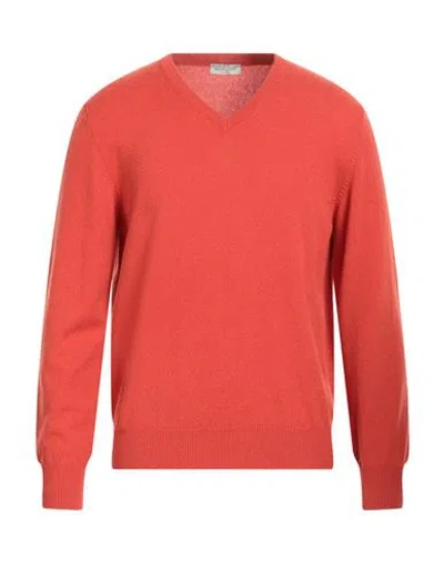 Bruno Manetti Man Sweater Orange Size M Cashmere In Red