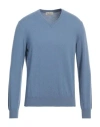 Bruno Manetti Man Sweater Pastel Blue Size M Cashmere