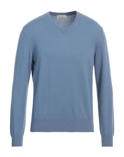 Bruno Manetti Man Sweater Pastel Blue Size M Cashmere In Blue