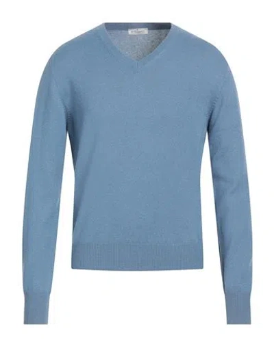 Bruno Manetti Man Sweater Pastel Blue Size S Cashmere