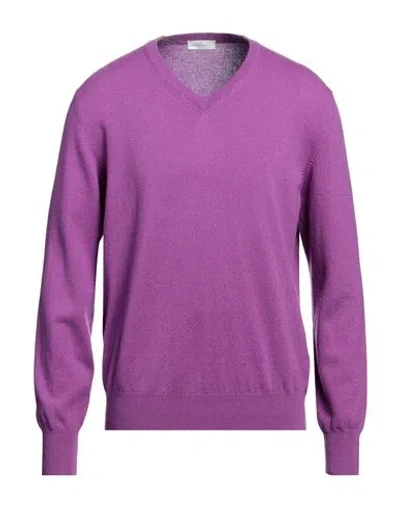 Bruno Manetti Man Sweater Purple Size Xl Cashmere