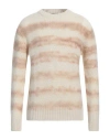 Bruno Manetti Man Sweater Sand Size L Wool, Cashmere In Sand