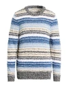 Bruno Manetti Man Sweater Sky Blue Size L Cotton In Multi