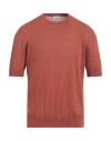 Bruno Manetti Man Sweater Tan Size L Cotton In Brown