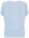 Bruno Manetti Metallic-threading Open-knit Jumper In Blue