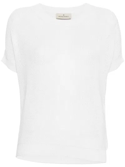 Bruno Manetti Metallic-threading Open-knit Jumper In White