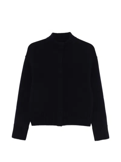 Bruno Manetti Mock-neck Cardigan In Black
