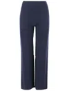 Bruno Manetti Navy Blue Cashmere Pants With Elasticized Waist