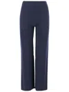 Bruno Manetti Navy Blue Cashmere Pants With Elasticized Waist