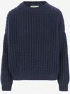 Bruno Manetti Chunky Knit Sweater In Navy Blue
