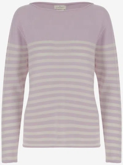 BRUNO MANETTI PINK STRIPED PATTERN SWEATER