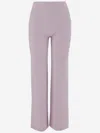Bruno Manetti Regular Fit Cashmere Pants With Elasticized Waist In Purple