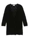 Bruno Manetti Pointelle-knit Cardigan In Black