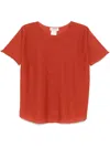 Bruno Manetti Raw-cut-edge T-shirt In Orange