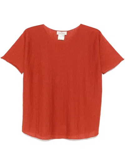 Bruno Manetti Raw-cut-edge T-shirt In Orange