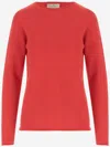 Bruno Manetti Red Cashmere Pullover With Crew Neck And Long Sleeves In Red