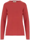 Bruno Manetti Red Cashmere Pullover With Crew Neck And Long Sleeves In Multi
