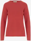 Bruno Manetti Red Cashmere Pullover With Crew Neck And Long Sleeves In Multi