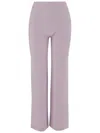Bruno Manetti Regular Fit Cashmere Pants With Elasticized Waist In Purple