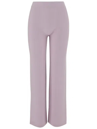 Bruno Manetti Regular Fit Cashmere Pants With Elasticized Waist In Purple