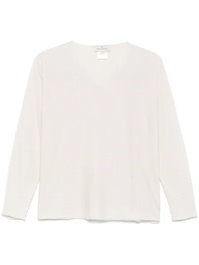 Bruno Manetti Relaxed Fit V-neck Sweatshirt In White