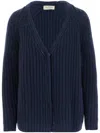 Bruno Manetti V-neck Cashmere Cardigan In Blue